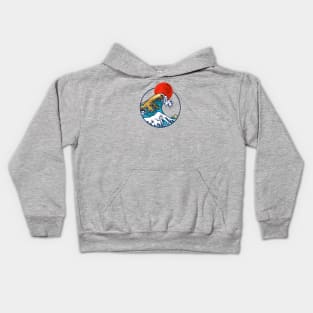 Golden Great Wave off Kanagawa Kids Hoodie